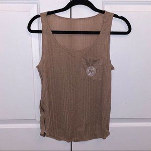 Ivory Ella Tan Side Zip Tank Top